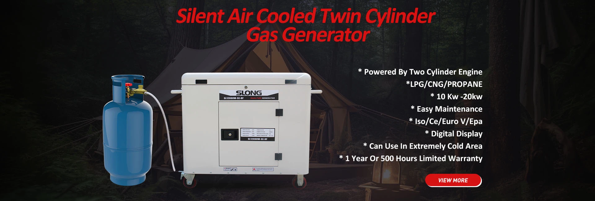 Silent air cooled twin cylinder gas generater Silent air cooled twin cylinder gas generater