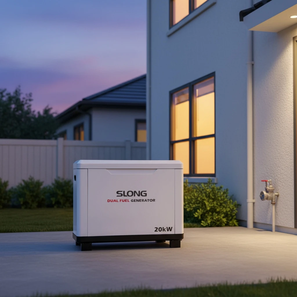 Silent Natural Gas Generator Dual Fuel Compatible with LPG Gasoline and Natural Gas
